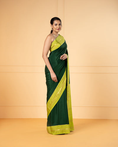 Green Mysore Crepe Silk Saree