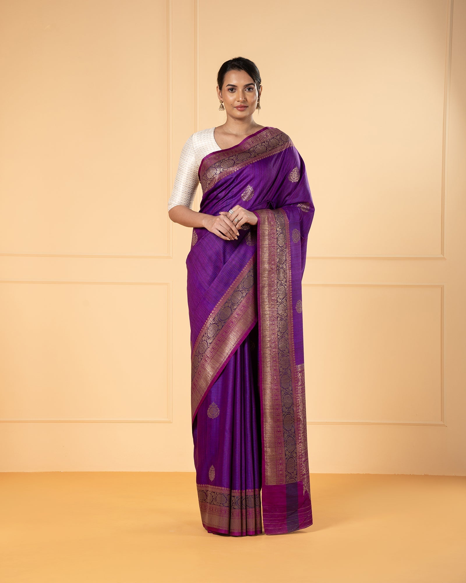 Purple Banaras Silk Saree