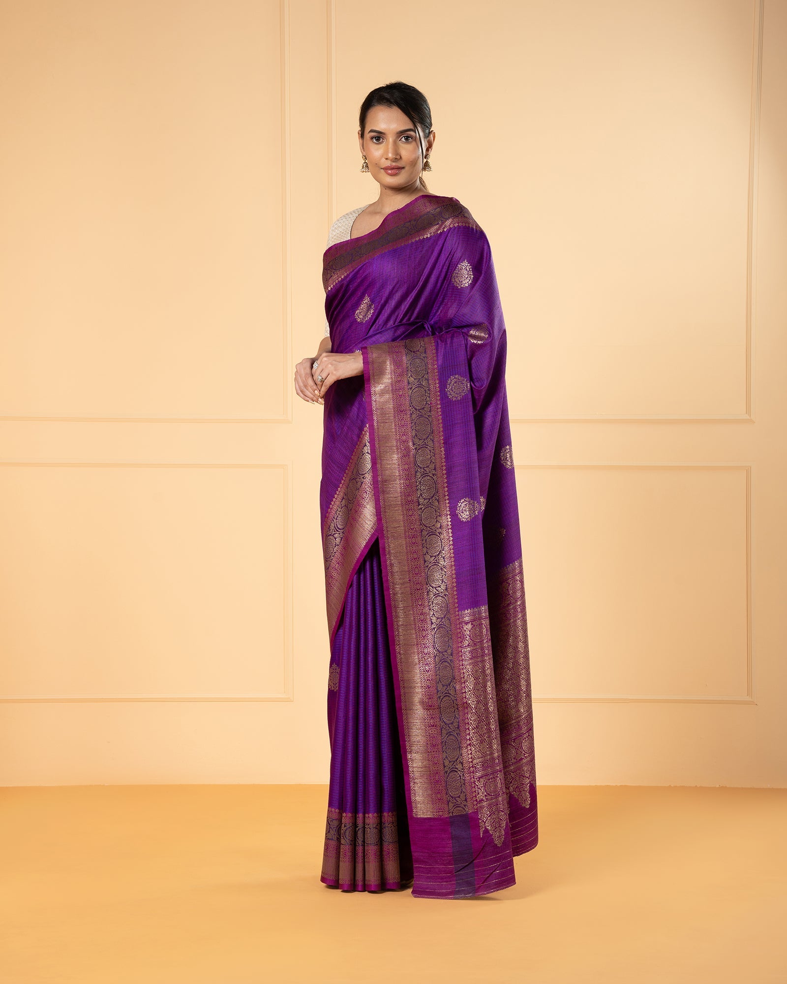 Purple Banaras Silk Saree