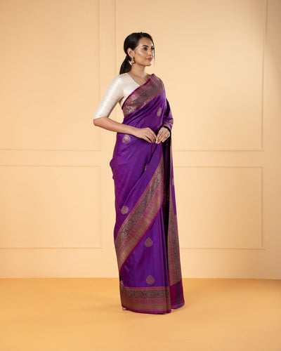 Purple Banaras Silk Saree