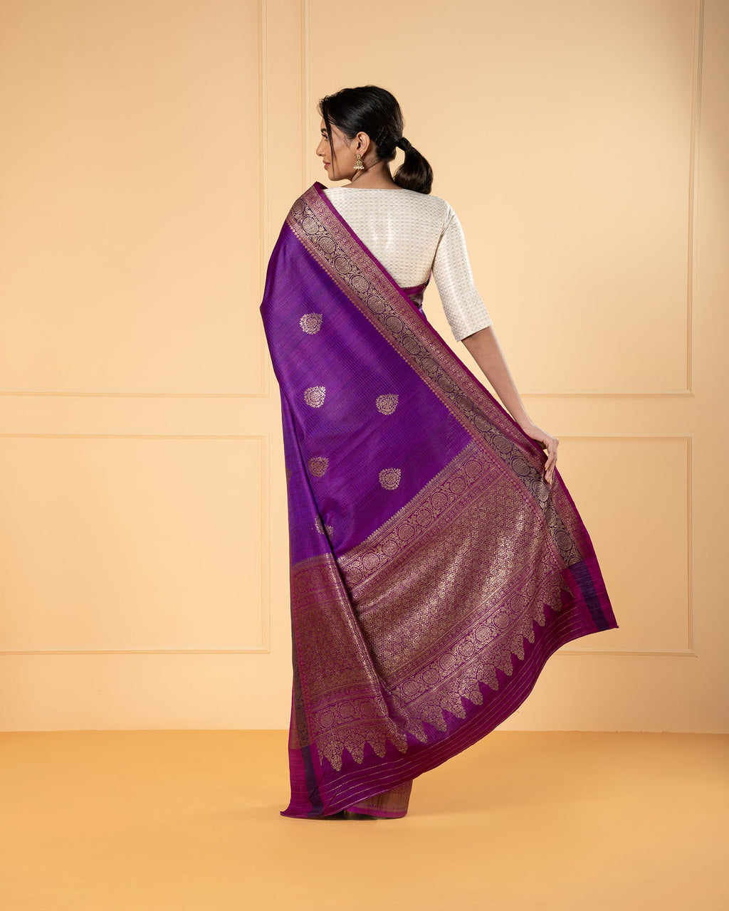 Purple Banaras Silk Saree