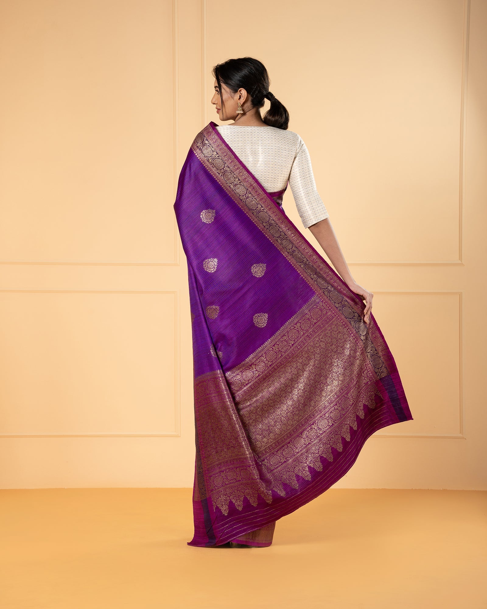 Purple Banaras Silk Saree