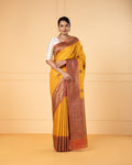 Yellow Banarasi Silk Saree